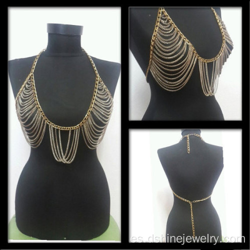 Cuerpo cadena collar joyas cadena borla collar babero